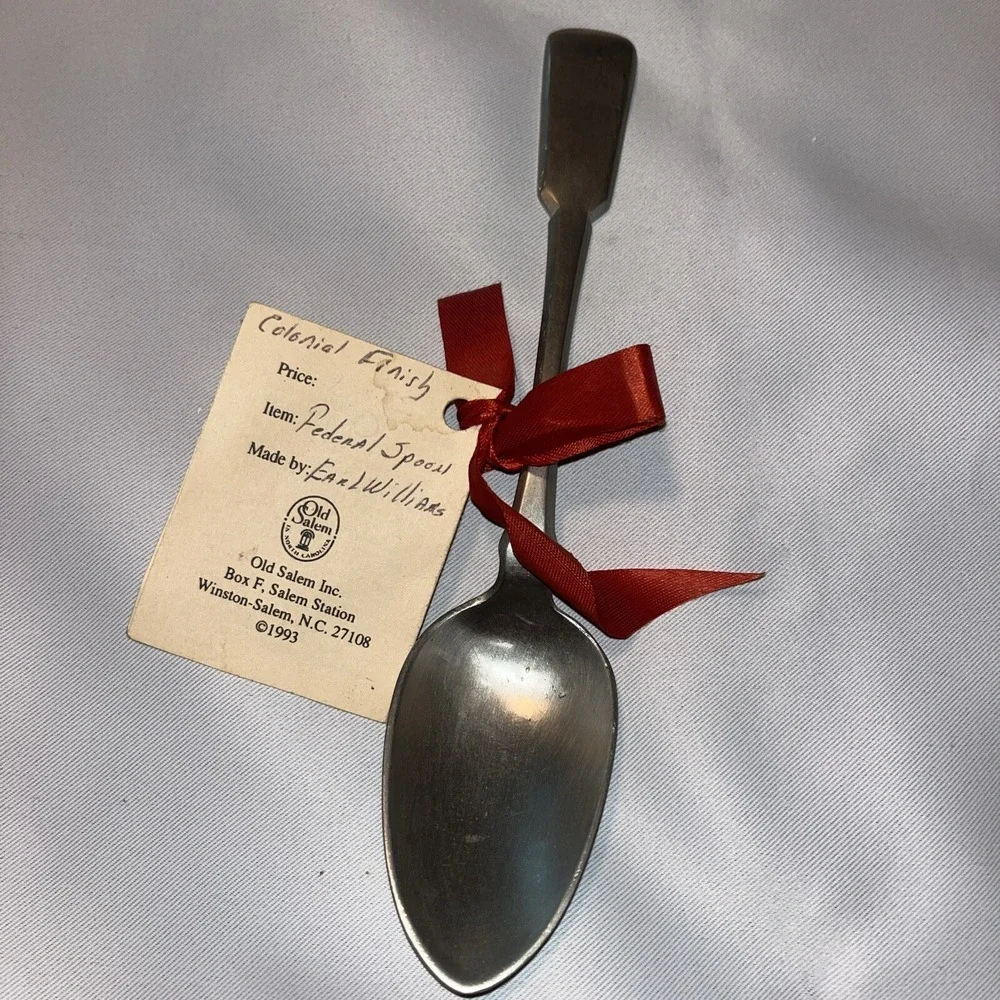 Vintage Old Salem Pewter Spoon‎ Handmade 2000 Earl Williams , Federal Spoon